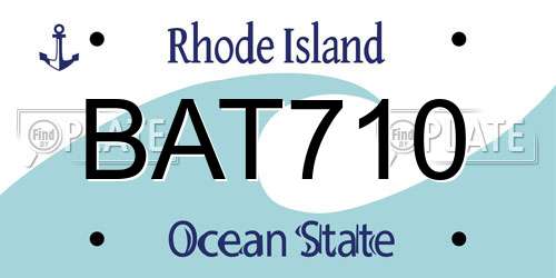 BAT710 Rhode Island License Plate