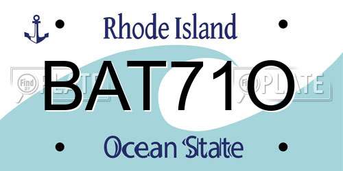 BAT71O Rhode Island License Plate