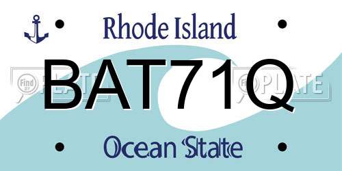 BAT71Q Rhode Island License Plate