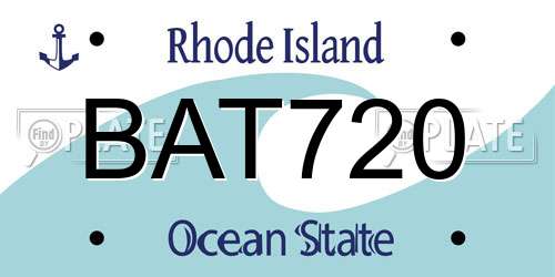BAT720 Rhode Island License Plate