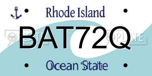 BAT72Q Rhode Island License Plate