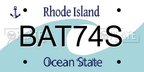 BAT74S Rhode Island License Plate