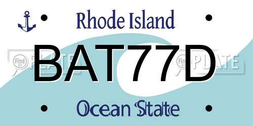 BAT77D Rhode Island License Plate