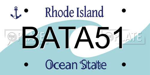 BATA51 Rhode Island License Plate