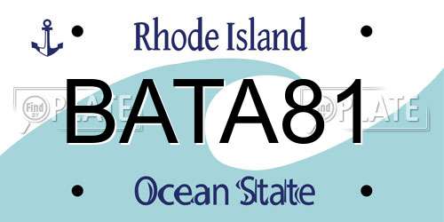 BATA81 Rhode Island License Plate