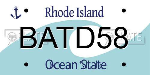 BATD58 Rhode Island License Plate