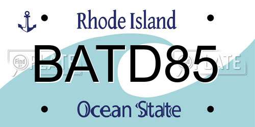 BATD85 Rhode Island License Plate