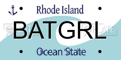 BATGRL Rhode Island License Plate