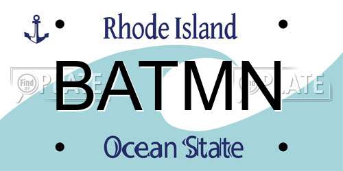 BATMN Rhode Island License Plate