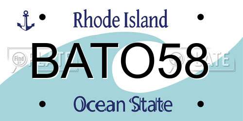 BATO58 Rhode Island License Plate