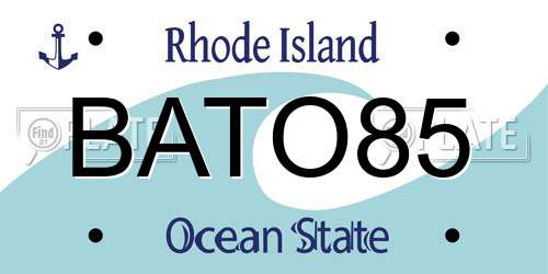 BATO85 Rhode Island License Plate