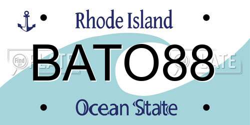 BATO88 Rhode Island License Plate