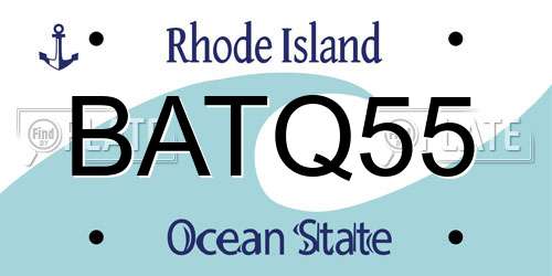 BATQ55 Rhode Island License Plate