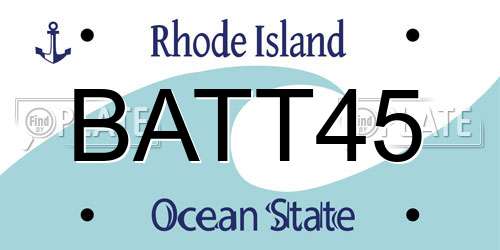 BATT45 Rhode Island License Plate