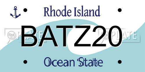 BATZ20 Rhode Island License Plate