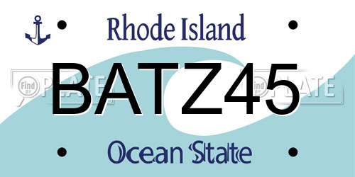 BATZ45 Rhode Island License Plate