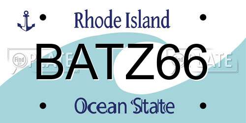 BATZ66 Rhode Island License Plate