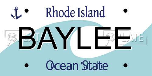 BAYLEE Rhode Island License Plate
