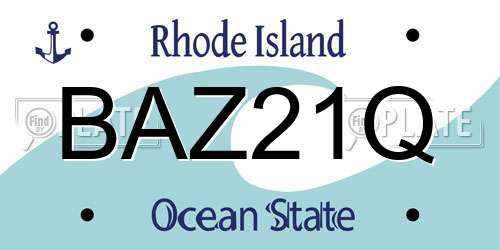 BAZ21Q Rhode Island License Plate
