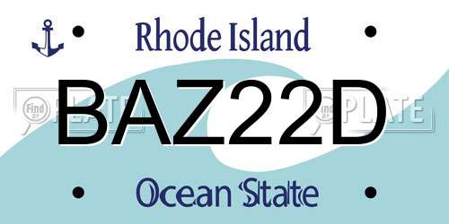BAZ22D Rhode Island License Plate