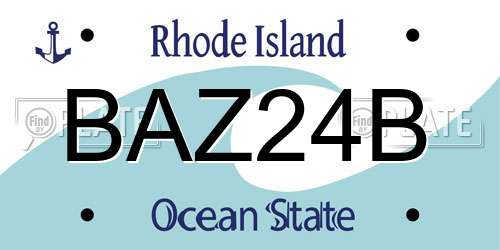 BAZ24B Rhode Island License Plate