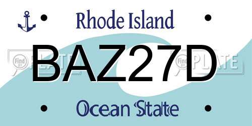 BAZ27D Rhode Island License Plate