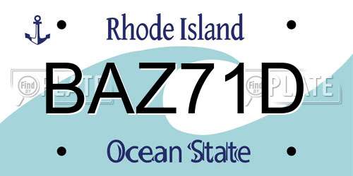 BAZ71D Rhode Island License Plate