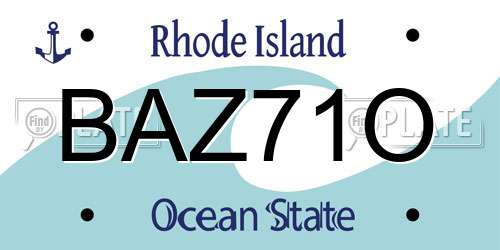 BAZ71O Rhode Island License Plate