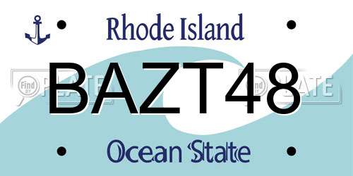 BAZT48 Rhode Island License Plate