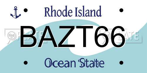 BAZT66 Rhode Island License Plate