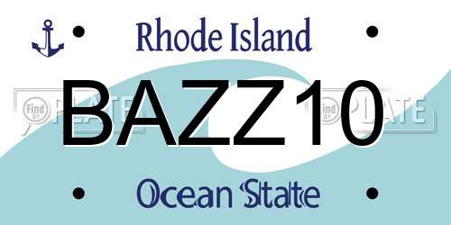 BAZZ10 Rhode Island License Plate