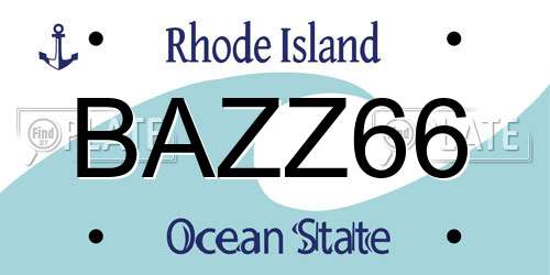 BAZZ66 Rhode Island License Plate