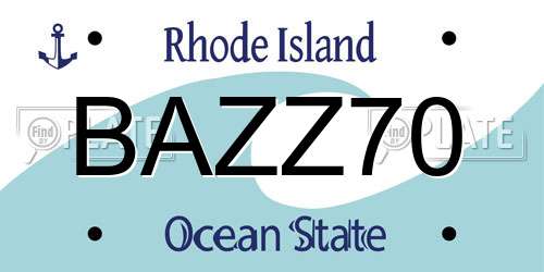 BAZZ70 Rhode Island License Plate