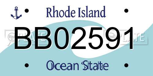 BB02591 Rhode Island License Plate