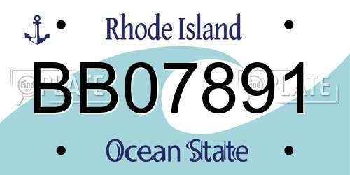 BB07891 Rhode Island License Plate