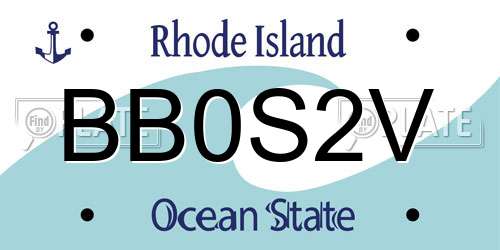 BB0S2V Rhode Island License Plate