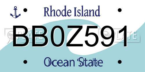 BB0Z591 Rhode Island License Plate