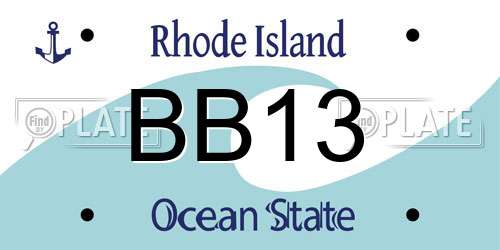 BB13 Rhode Island License Plate