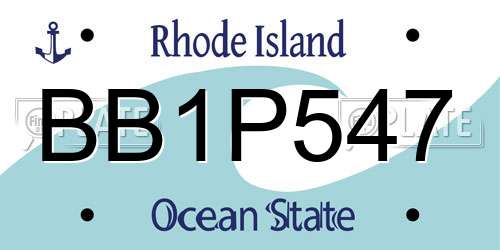 BB1P547 Rhode Island License Plate