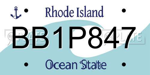 BB1P847 Rhode Island License Plate