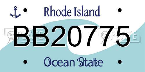 BB20775 Rhode Island License Plate