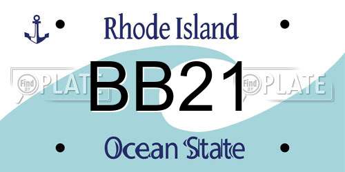 BB21 Rhode Island License Plate