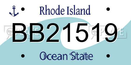 BB21519 Rhode Island License Plate