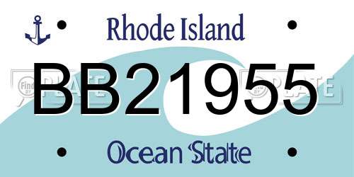 BB21955 Rhode Island License Plate