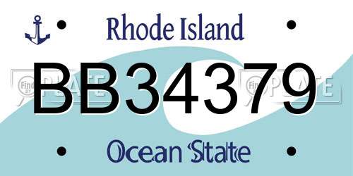 BB34379 Rhode Island License Plate