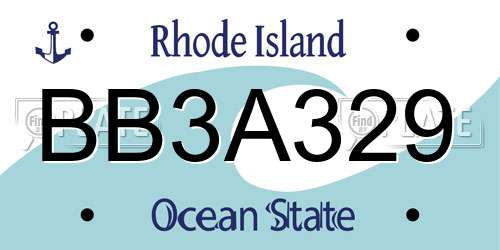 BB3A329 Rhode Island License Plate