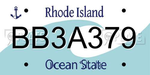 BB3A379 Rhode Island License Plate