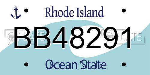 BB48291 Rhode Island License Plate