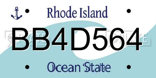 BB4D564 Rhode Island License Plate