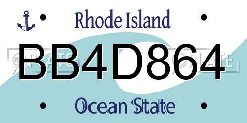 BB4D864 Rhode Island License Plate